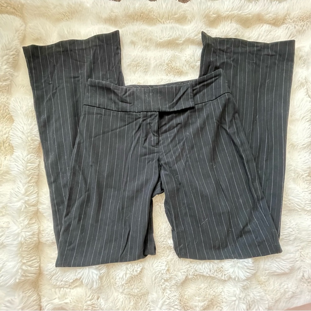 Y2k Jacob Low Rise Pin Stripe Dress Pants in Black - Size 1/2